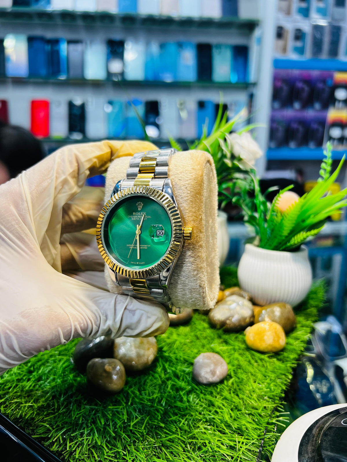 Rolex Green Dial Oyster Perpetual Watch