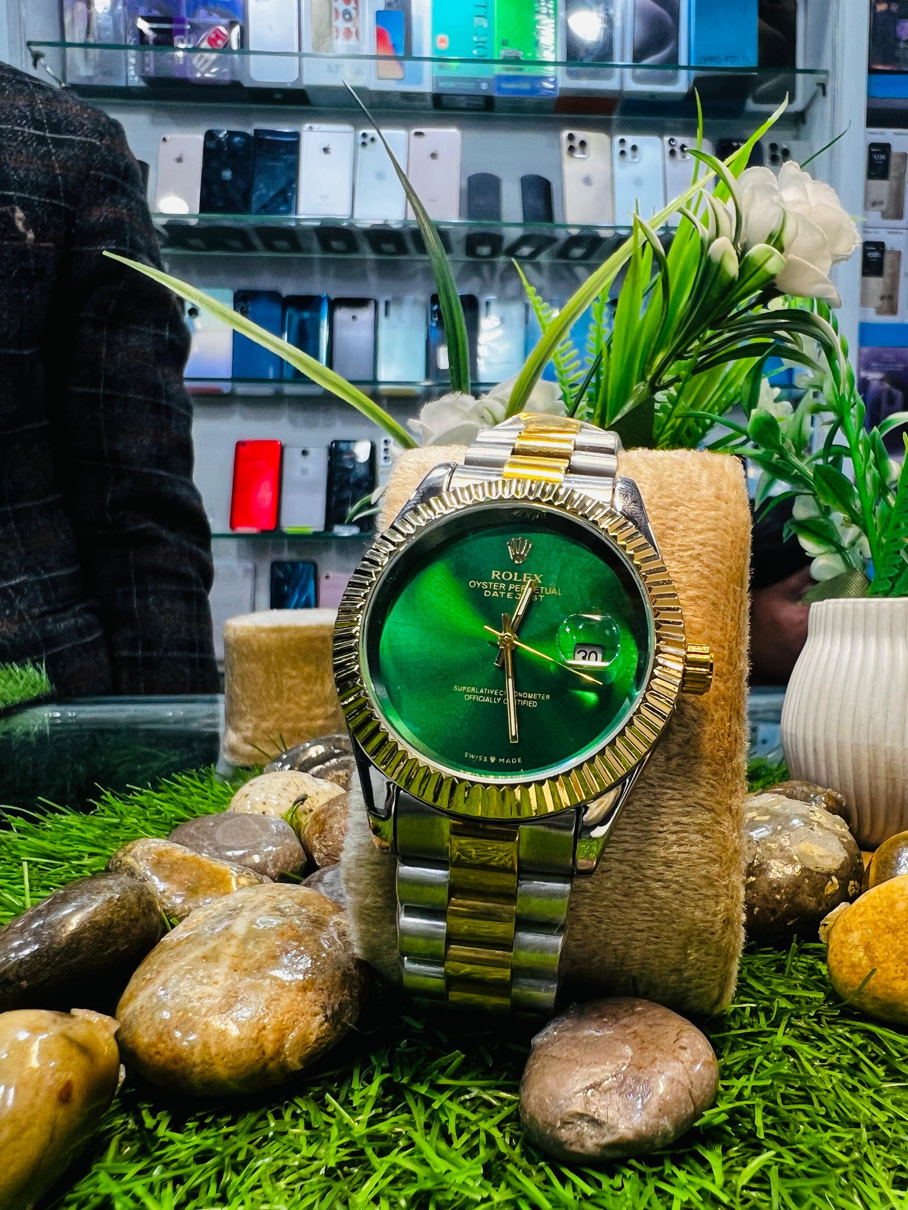 Rolex Green Dial Oyster Perpetual Watch